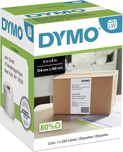 Removable Dymo 4XL Labels - 4 x 6 - Free Shipping