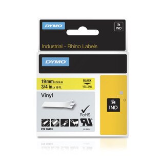 Dymo Rhino 18433 Yellow Vinyl