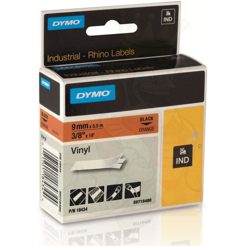 Dymo Rhino 18434 Orange Vinyl Label