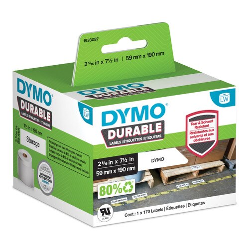 Genuine Dymo 1933087 LabelWriter Durable Labels 2-5/16 x 7-1/2