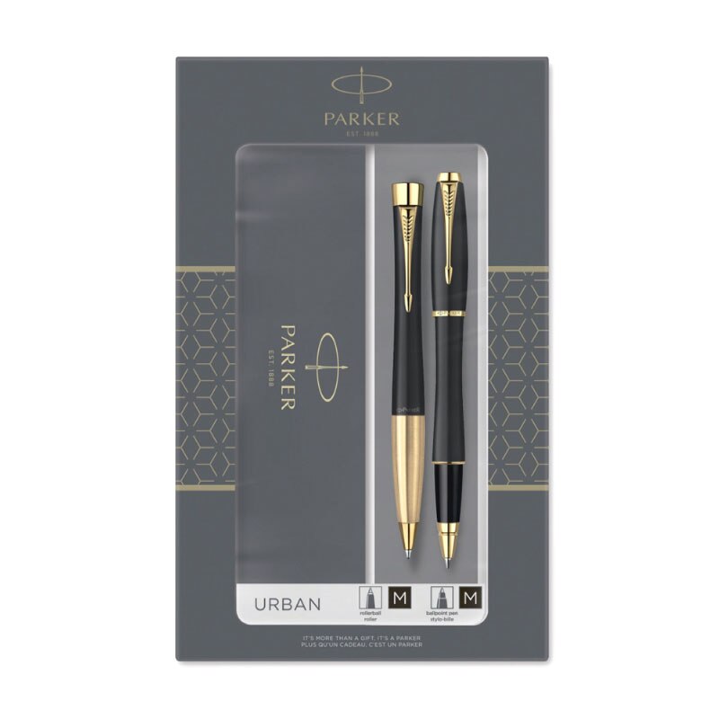 Parker Urban DUO Pen Set Muted Black with Gold Trim
