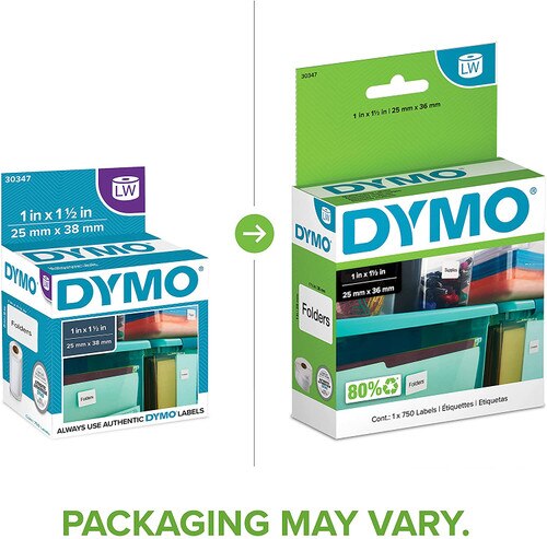 Dymo 30347 Rhino LW Book Spine Labels 1 x 1 1/2