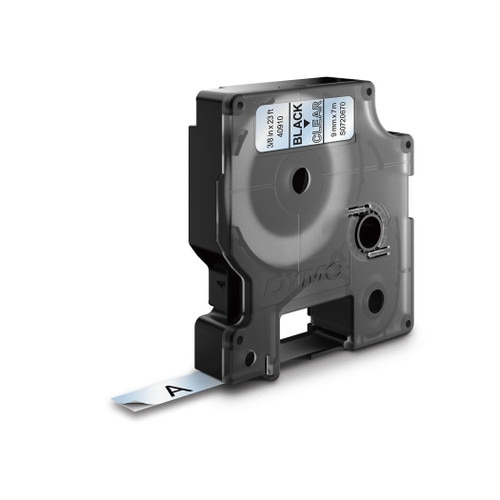 Dymo 40910 D1 Label Black on Clear