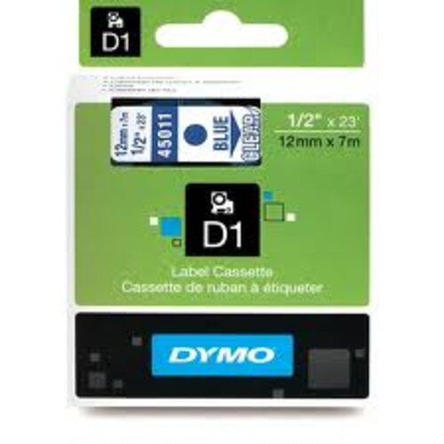 Dymo 45011 D1 Label Blue on Clear