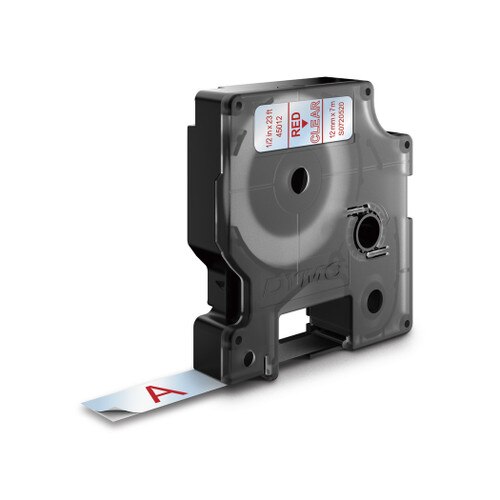 Dymo 45012 D1 Red on Clear Label