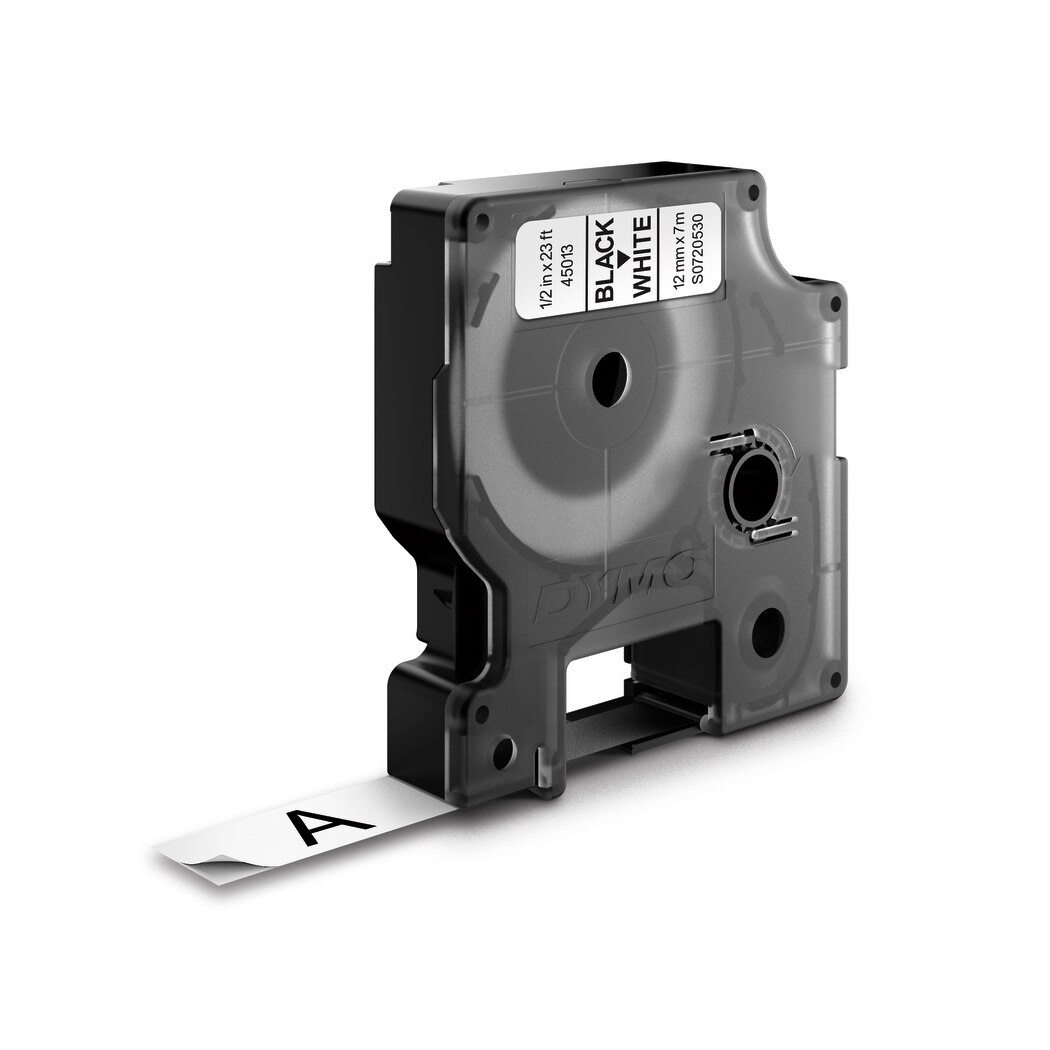 Details about   1/2" Black on White S0720530 Ribbon Label Tape 45013 D1 For DYMO LabelPoint 100 