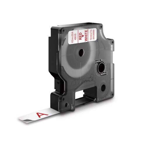 Dymo 45015 D1 Red on White Label
