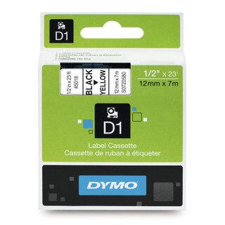 Dymo 45018 D1 Label Black on Yellow