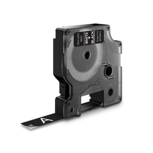 Dymo 45021 D1 White on Black Label