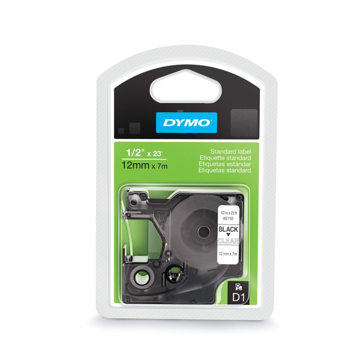 3 Black on Clear Label Tape For Dymo D1 45010 12mm 7m LabelManager 160 200 420P 