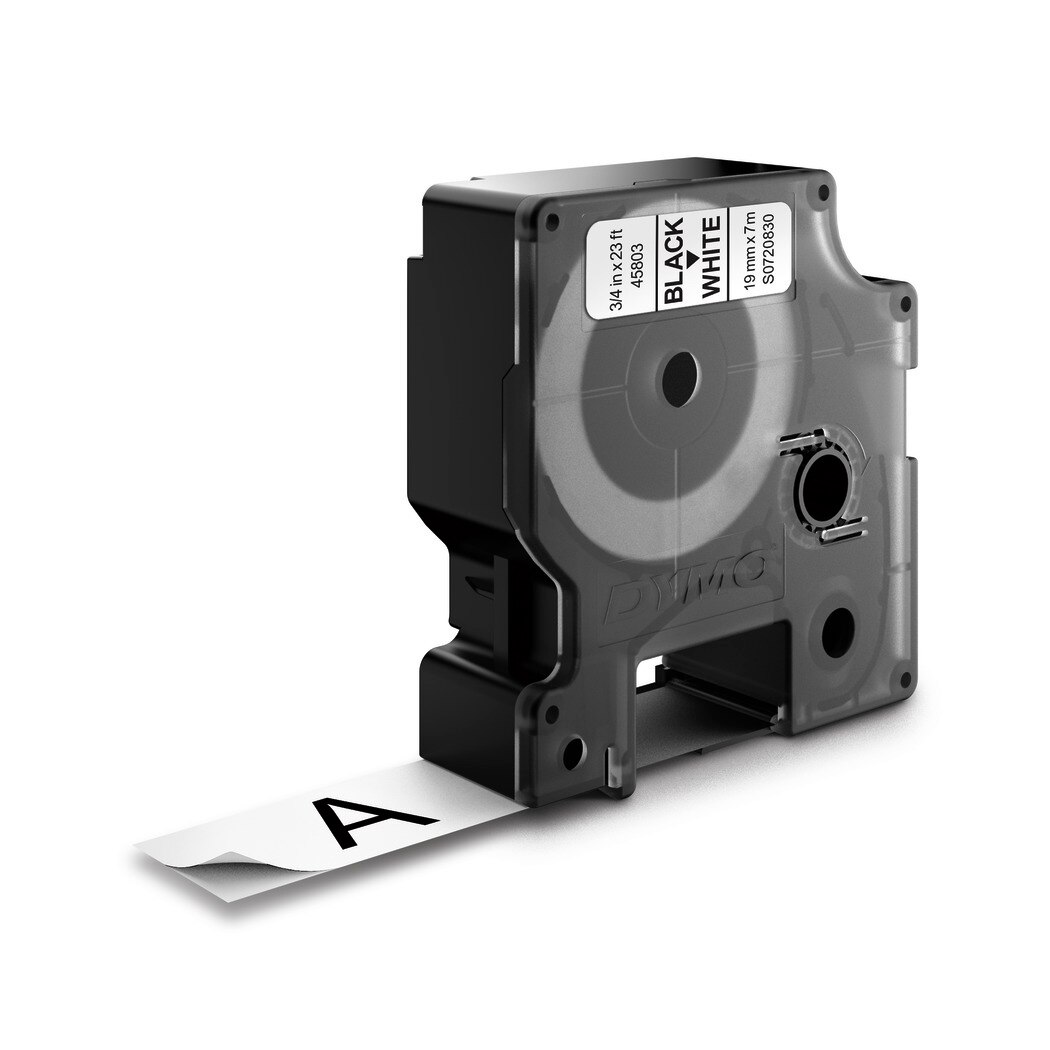 Dymo 45803 D1 Label Tape Black on White 3/4