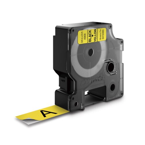 Dymo 45808 D1 Black on Yellow Label