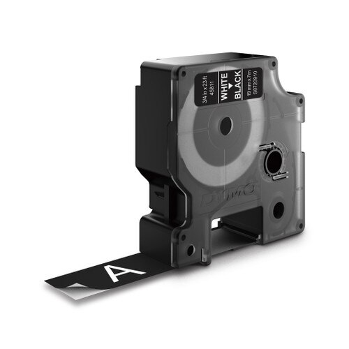 Dymo 45811 D1 White on Black Label