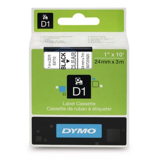 Dymo 53710 D1 Label Black on Clear