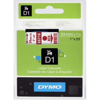 Dymo 53715 D1 Label Tape Red White