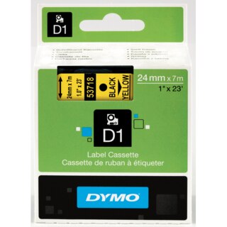 Dymo 53718 D1 Label Black on Yellow