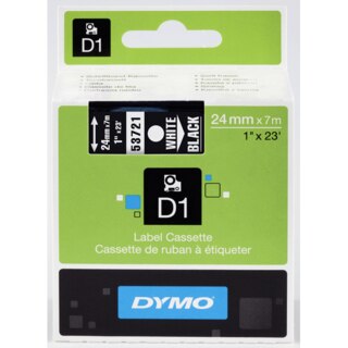 Dymo 53721 D1 Label White on Black