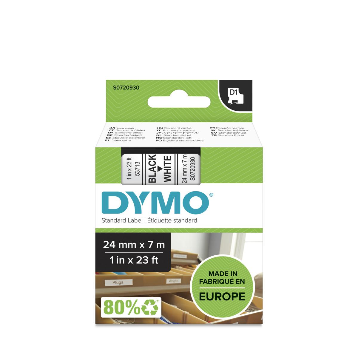 Dymo S0720930 D1 Label Tape Black on White 1 Dymo S0720930 D1 Label Tape Black on White 1